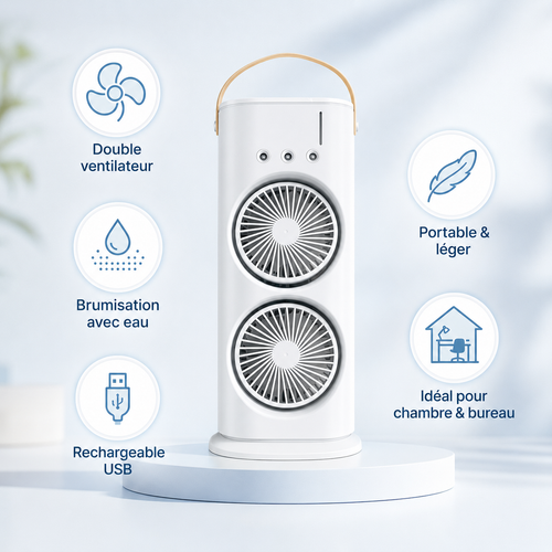 Mini Climatiseur Portable Double Ventilateur